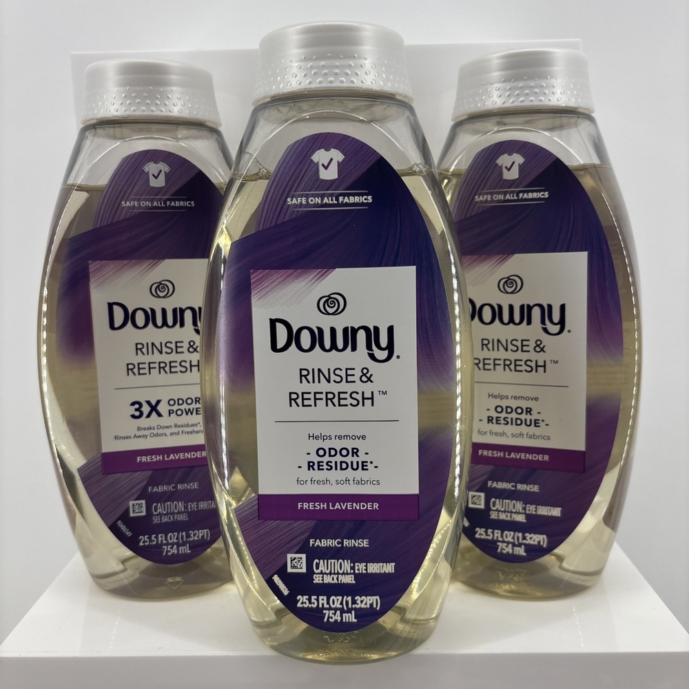 Downy‎ Rinse and Refresh Fabric Rinse Fresh Lavender 25.5oz Odor Power Lot Of 3